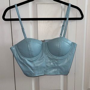 Blue Leather Top